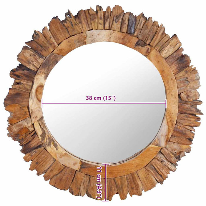 Oglindă de perete, 60 cm, tec, rotund - WALTI WALTI