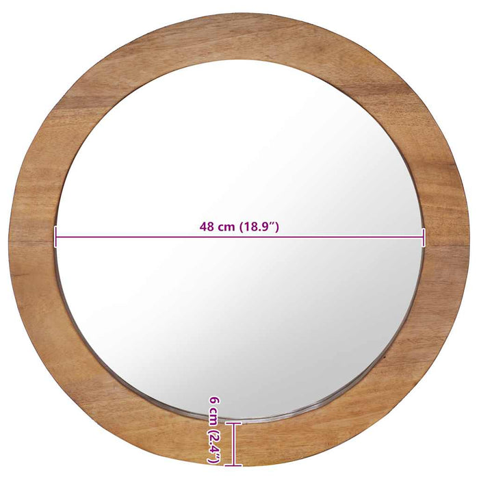 Oglindă de perete, 60 cm, tec, rotund WALTI