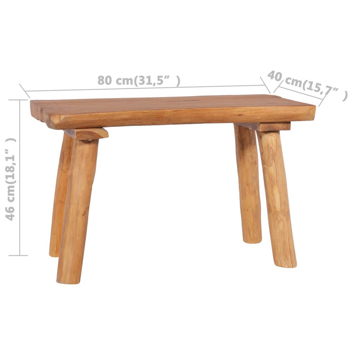 Bancă de grădină, 80 cm, lemn masiv de tec - WALTI WALTI
