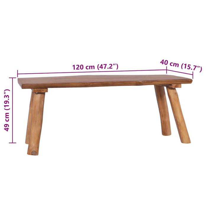 Bancă de grădină, 120 cm, lemn masiv de tec - WALTI WALTI