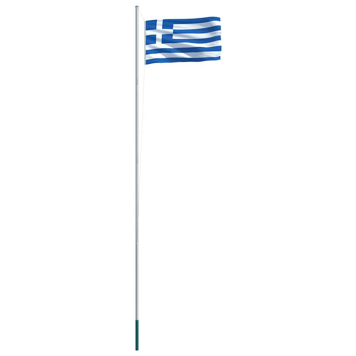 Drapel Grecia și stâlp din aluminiu, 6,2 m WALTI