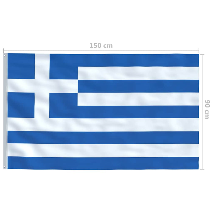 Drapel Grecia și stâlp din aluminiu, 6,2 m WALTI