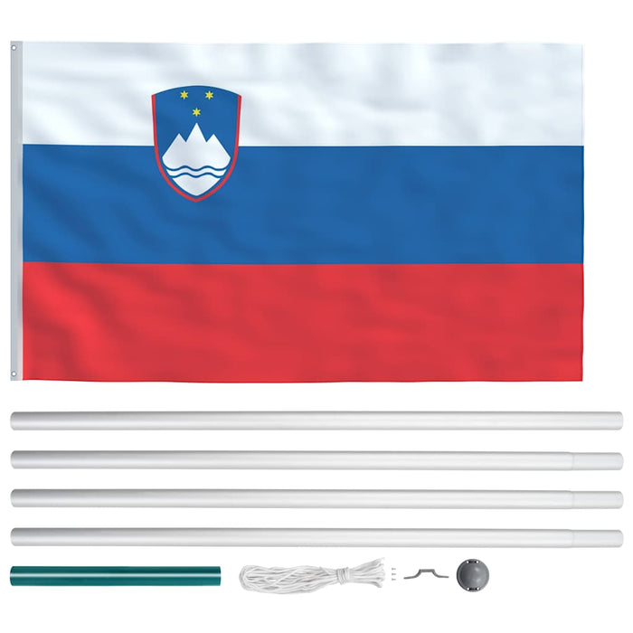 Drapel Slovenia și stâlp din aluminiu, 6,2 m WALTI