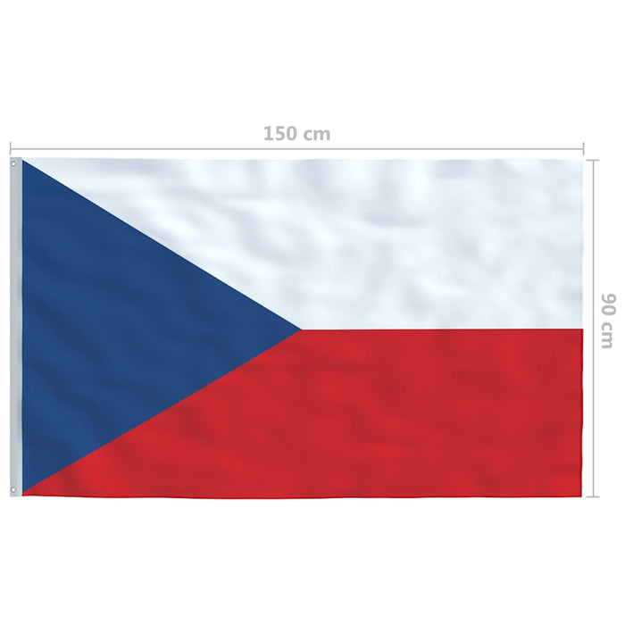 Steag Cehia și stâlp din aluminiu, 6,2 m WALTI