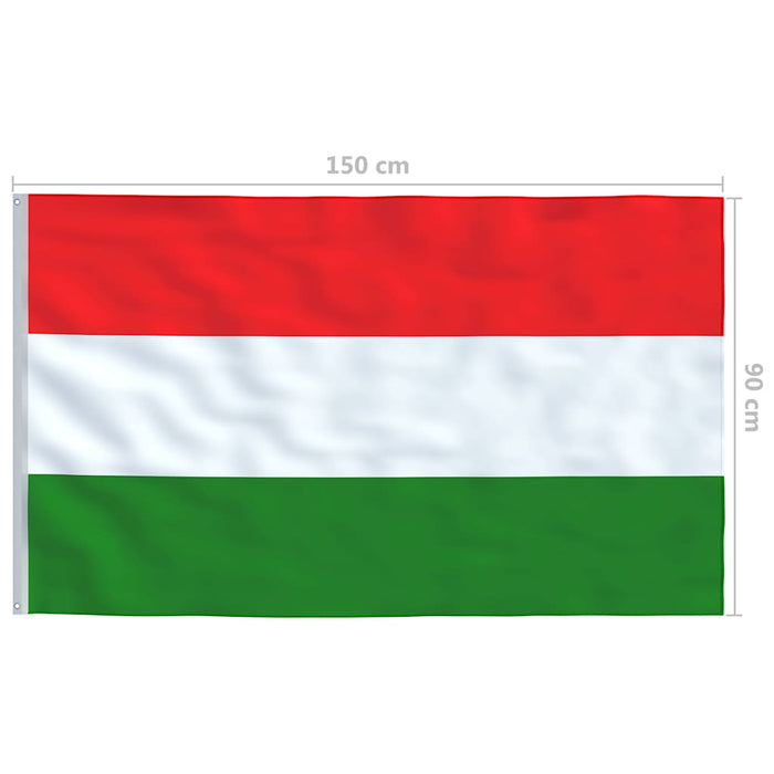 Steag Ungaria și stâlp din aluminiu, 6 m WALTI