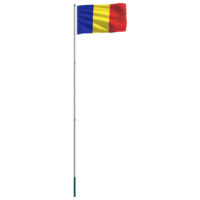 Steag România și stâlp din aluminiu, 6 m WALTI