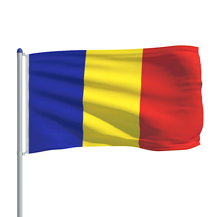 Steag România și stâlp din aluminiu, 6 m WALTI