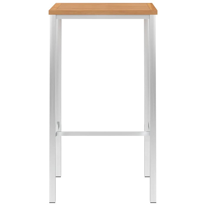 Set de bar, 3 piese, lemn masiv de tec & oțel inoxidabil WALTI