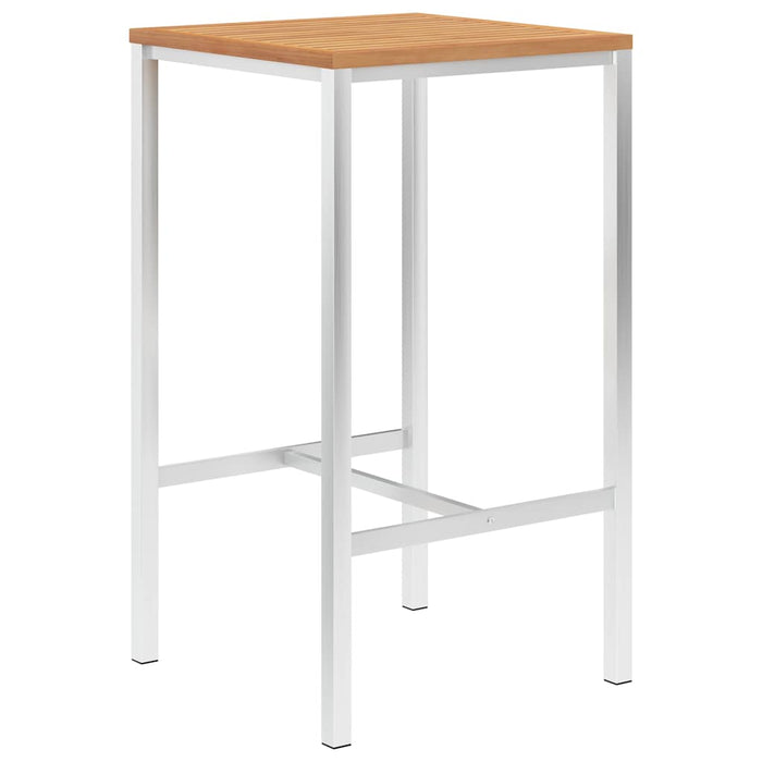 Set de bar, 3 piese, lemn masiv de tec & oțel inoxidabil WALTI