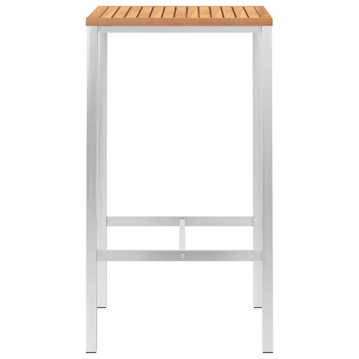 Set de bar, 3 piese, lemn masiv de tec & oțel inoxidabil WALTI