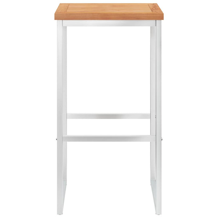 Set de bar, 3 piese, lemn masiv de tec & oțel inoxidabil WALTI