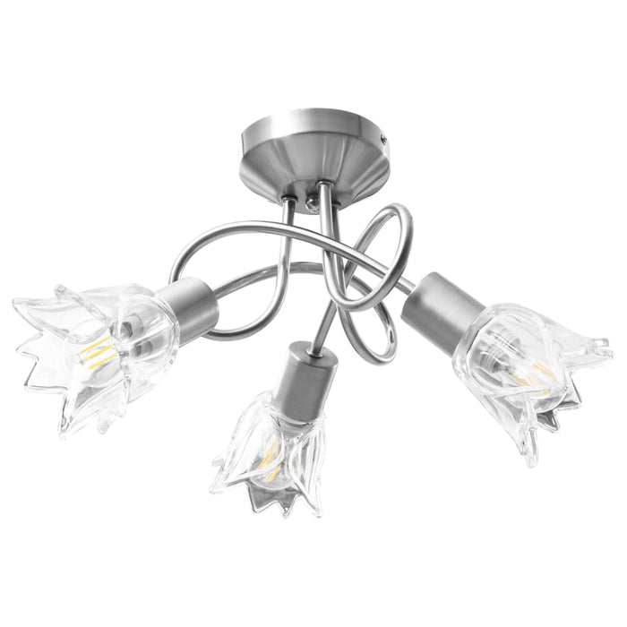 Lustră, abajururi de sticlă transparentă, 3 becuri E14, lalea - WALTI WALTI