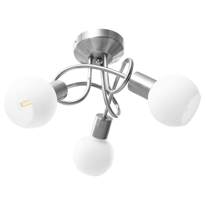 Lustră cu abajururi din ceramică, 3 becuri E14, alb, glob WALTI