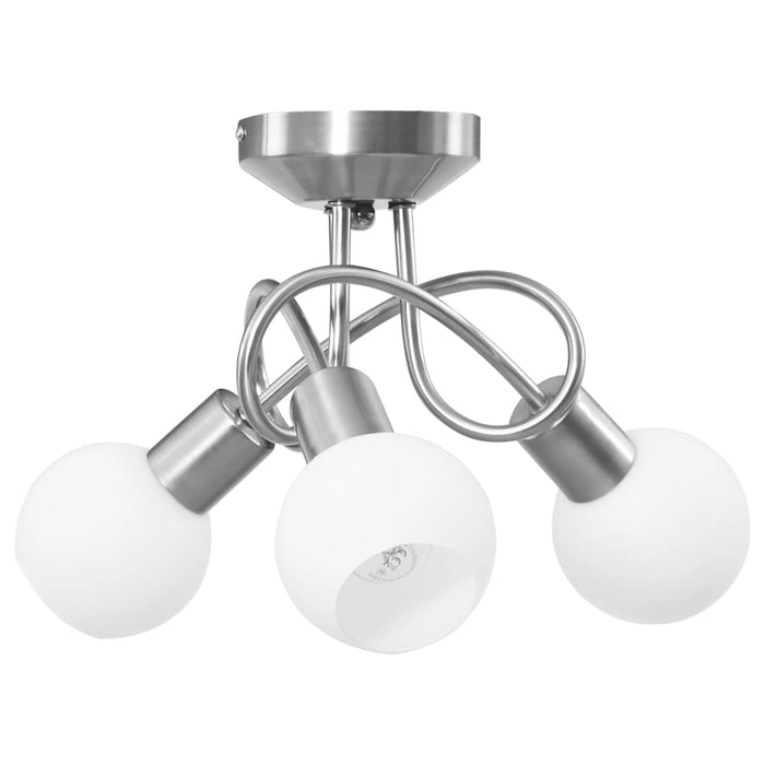 Lustră cu abajururi din ceramică, 3 becuri E14, alb, glob WALTI
