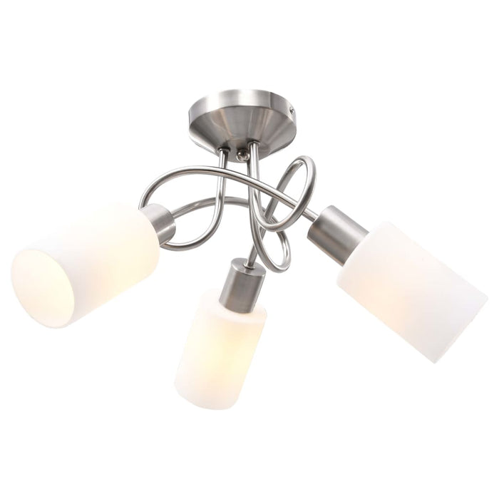 Lustră cu abajururi din ceramică, 3 becuri E14, alb, con - WALTI WALTI