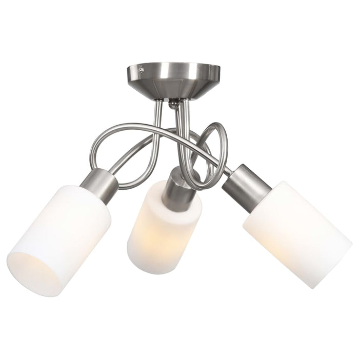 Lustră cu abajururi din ceramică, 3 becuri E14, alb, con - WALTI WALTI