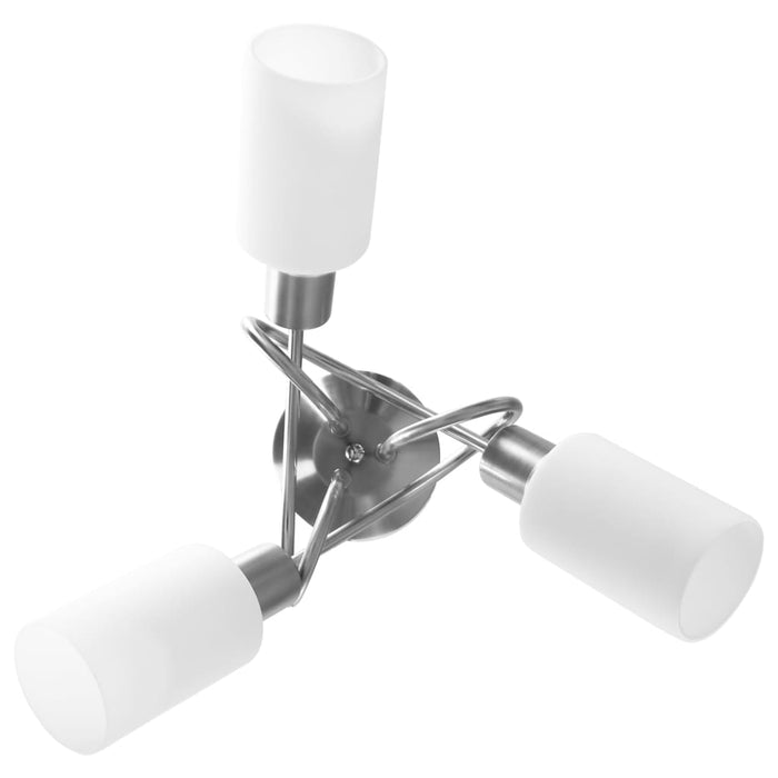 Lustră cu abajururi din ceramică, 3 becuri E14, alb, con - WALTI WALTI