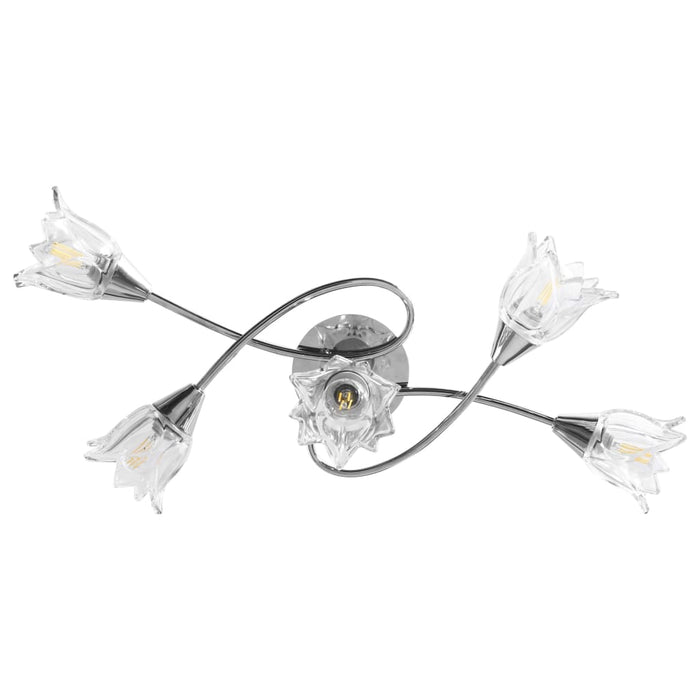 Lustră, abajururi din sticlă transparentă, 5 becuri E14, lalea WALTI