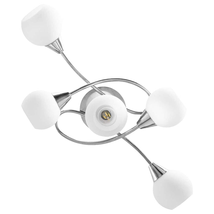 Lustră cu abajururi din ceramică, 5 becuri E14, alb, glob - WALTI WALTI