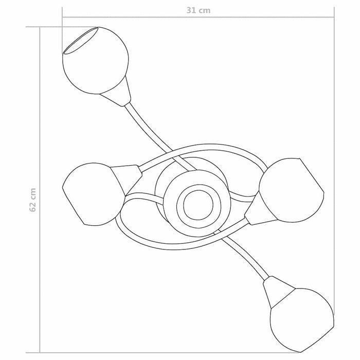 Lustră cu abajururi din ceramică, 5 becuri E14, alb, glob - WALTI WALTI