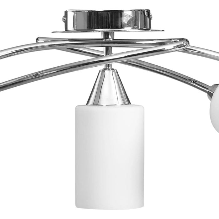 Lustră cu abajururi din ceramică, 5 becuri E14, alb, con - WALTI WALTI