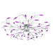 Lustră cu brațe tip frunze cristal acrilic violet 5 becuri E14 - WALTI WALTI