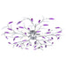 Lustră cu brațe tip frunze cristal acrilic violet 5 becuri E14 - WALTI WALTI