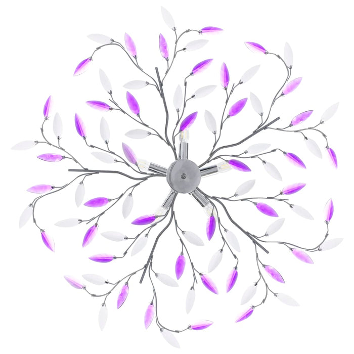 Lustră cu brațe tip frunze cristal acrilic violet 5 becuri E14 - WALTI WALTI