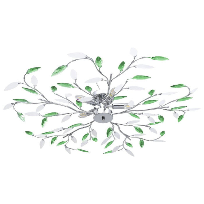 Lustră cu brațe tip frunze cristal acrilic verde 5 becuri E14 - WALTI WALTI