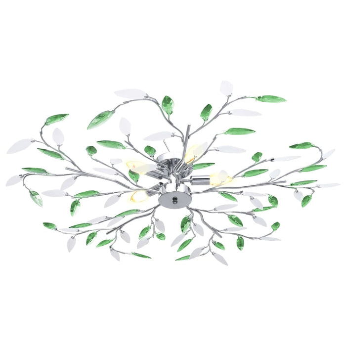 Lustră cu brațe tip frunze cristal acrilic verde 5 becuri E14 - WALTI WALTI