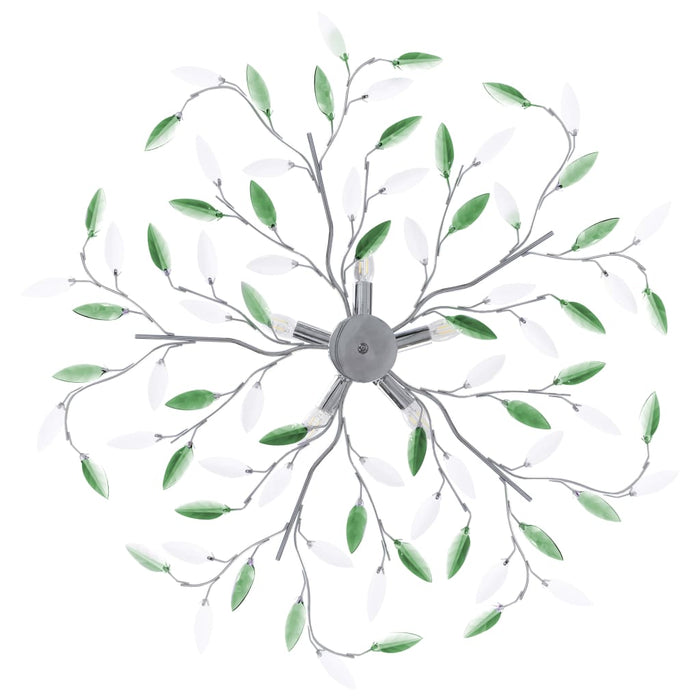 Lustră cu brațe tip frunze cristal acrilic verde 5 becuri E14 - WALTI WALTI