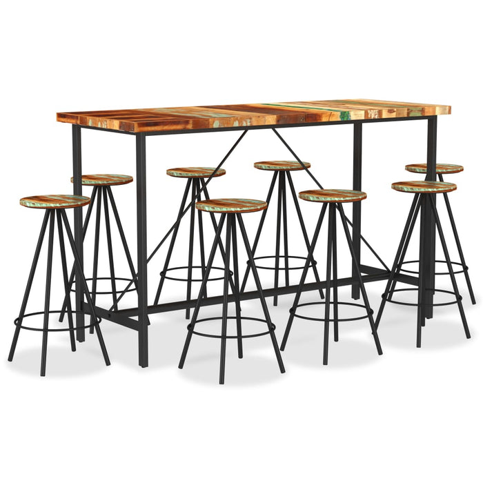 Set mobilier de bar, 9 piese, lemn masiv reciclat - WALTI WALTI
