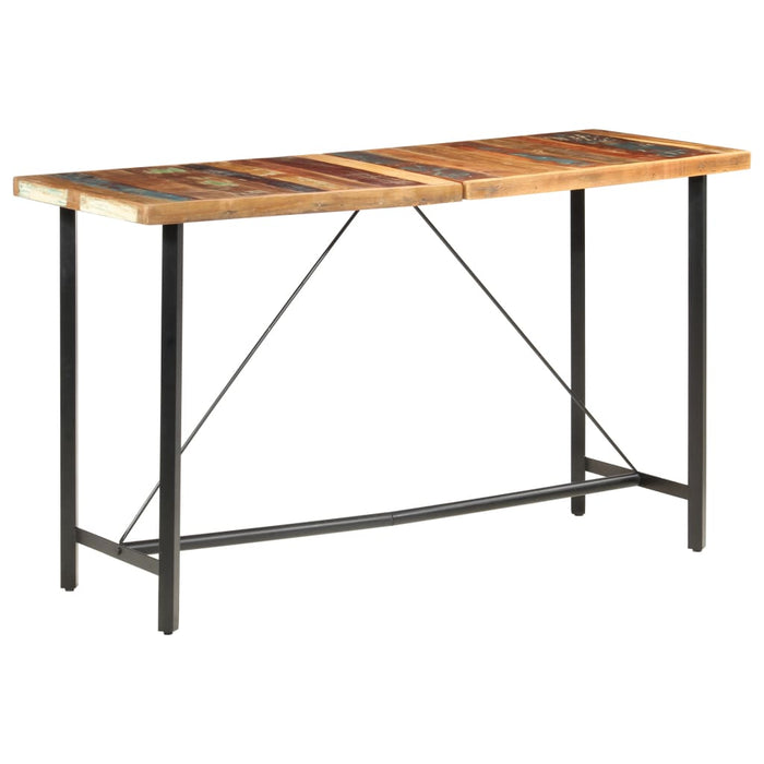 Set mobilier bar 7 piese, lemn masiv reciclat & piele naturală - WALTI WALTI