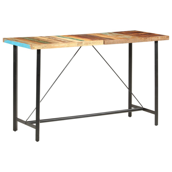 Set mobilier bar 7 piese, lemn masiv reciclat & piele naturală - WALTI WALTI