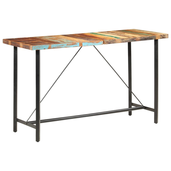 Set mobilier bar 7 piese, lemn masiv reciclat & piele naturală - WALTI WALTI