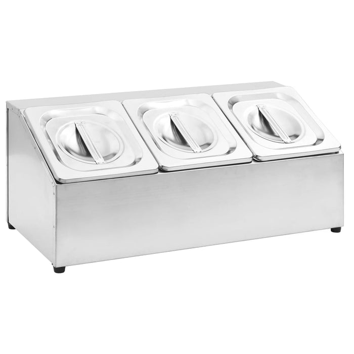 Recipient Gastronorm cu 3 secțiuni GN 1/6 oțel inoxidabil - WALTI WALTI