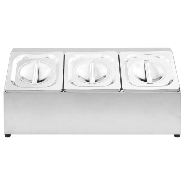 Recipient Gastronorm cu 3 secțiuni GN 1/6 oțel inoxidabil - WALTI WALTI