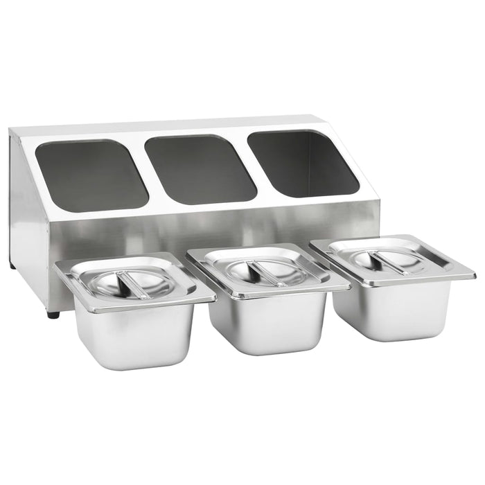 Recipient Gastronorm cu 3 secțiuni GN 1/6 oțel inoxidabil - WALTI WALTI