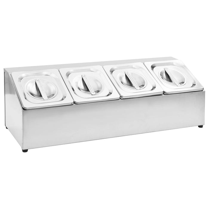 Recipient Gastronorm cu 4 secțiuni GN 1/6 oțel inoxidabil - WALTI WALTI
