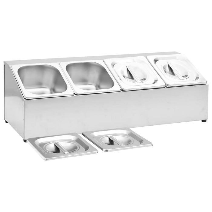 Recipient Gastronorm cu 4 secțiuni GN 1/6 oțel inoxidabil - WALTI WALTI