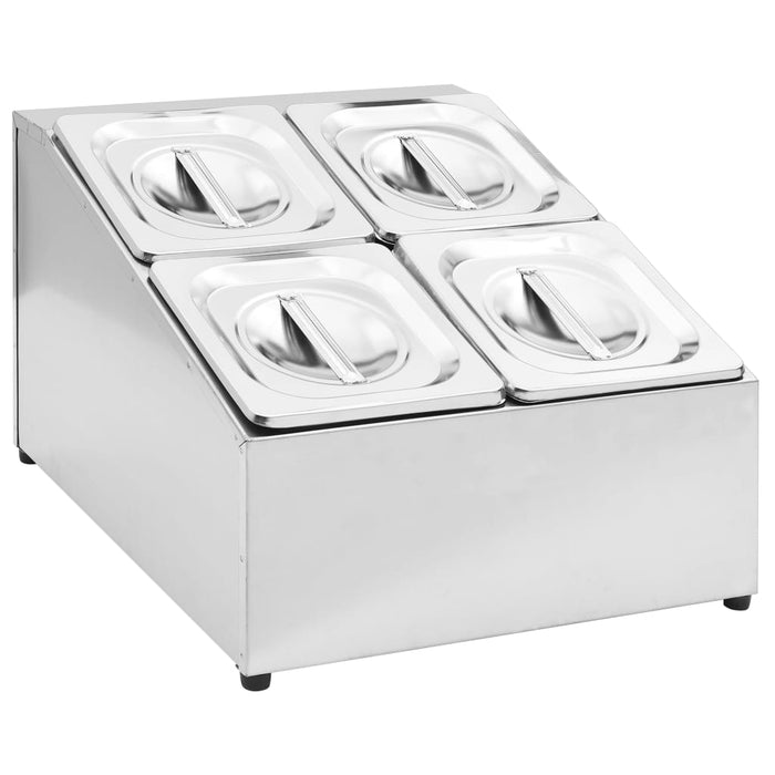Recipient Gastronorm cu 4 secțiuni GN 1/6 oțel inoxidabil - WALTI WALTI