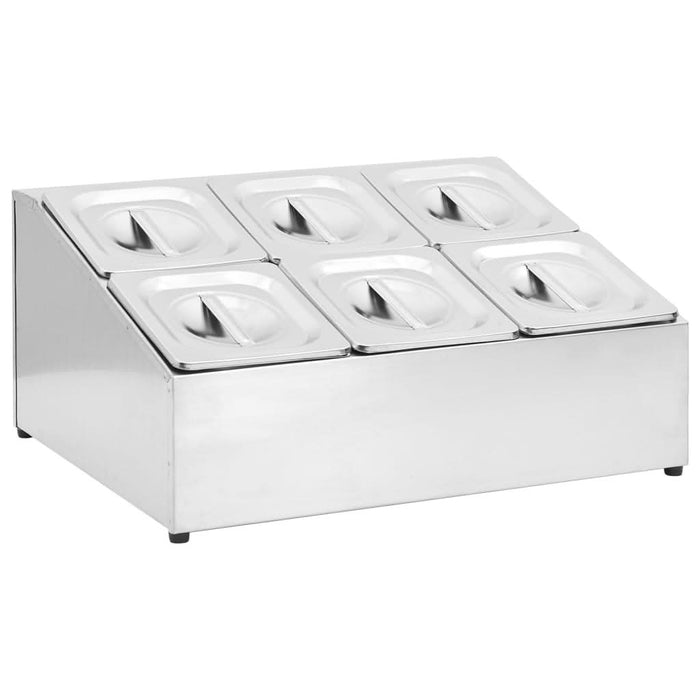 Recipient Gastronorm cu 6 secțiuni GN 1/6 oțel inoxidabil - WALTI WALTI