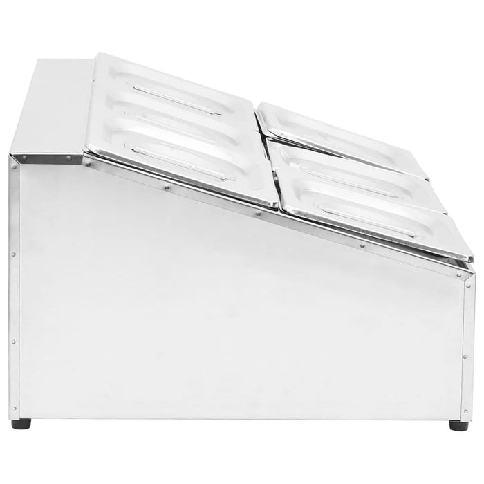 Recipient Gastronorm cu 6 secțiuni GN 1/6 oțel inoxidabil - WALTI WALTI