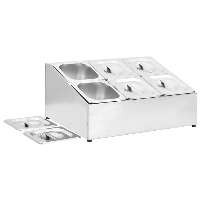 Recipient Gastronorm cu 6 secțiuni GN 1/6 oțel inoxidabil - WALTI WALTI
