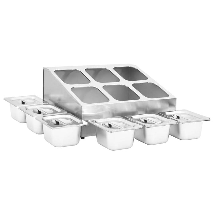 Recipient Gastronorm cu 6 secțiuni GN 1/6 oțel inoxidabil - WALTI WALTI