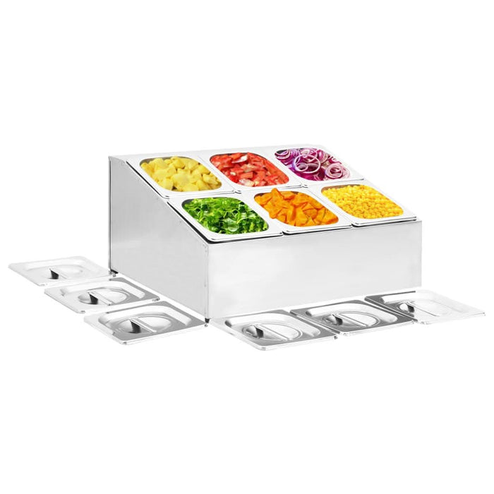 Recipient Gastronorm cu 6 secțiuni GN 1/6 oțel inoxidabil - WALTI WALTI