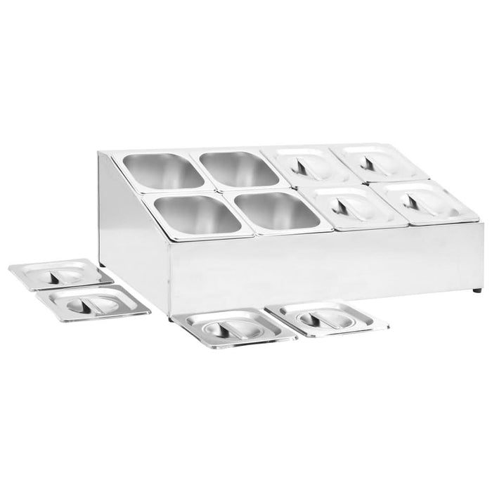 Recipient Gastronorm cu 8 secțiuni GN 1/6 oțel inoxidabil - WALTI WALTI