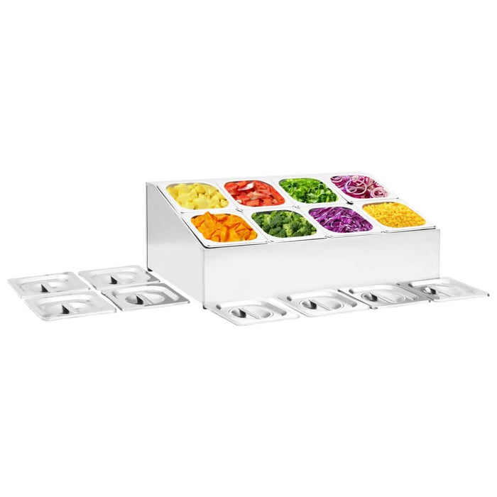 Recipient Gastronorm cu 8 secțiuni GN 1/6 oțel inoxidabil - WALTI WALTI