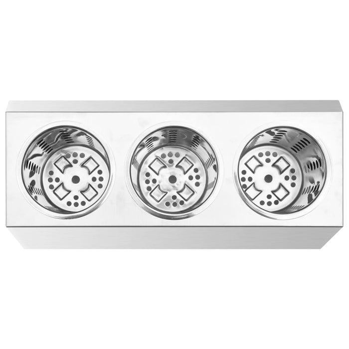 Suport pentru tacâmuri 3 inserții, oțel inoxidabil, rectangular - WALTI WALTI