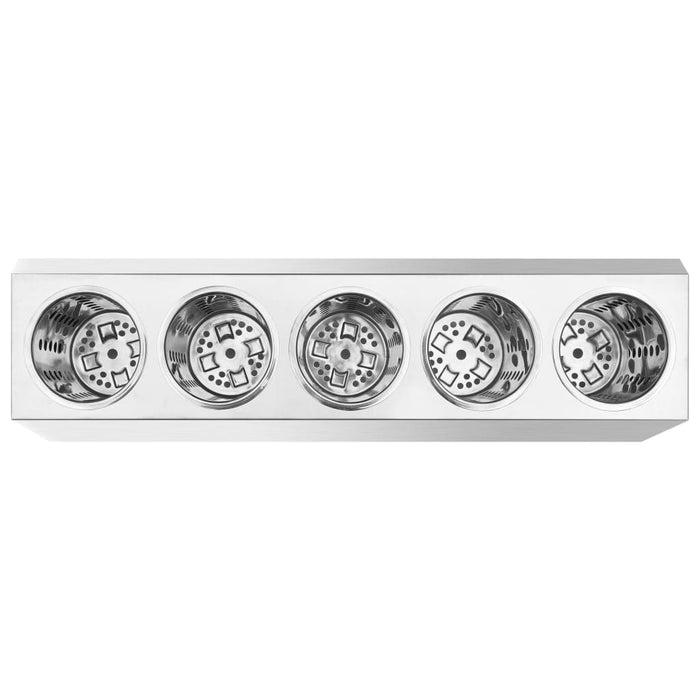 Suport tacâmuri 5 inserții oțel inoxidabil dreptunghiular - WALTI WALTI